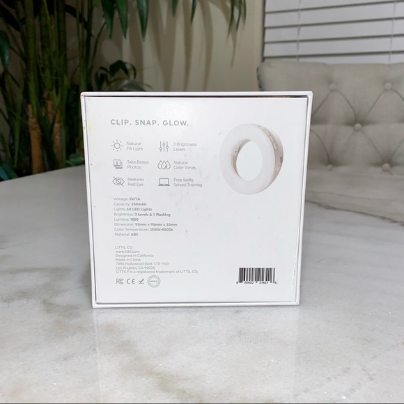 Littil Selfie One Rechargeable Ring Light Clip-On for iPhone, Laptop, Etc. - Picture 4 of 16
